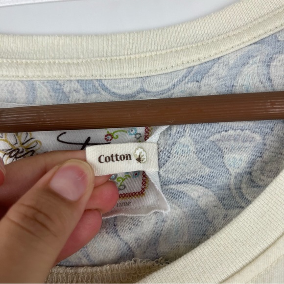 Aventura Organic Cotton Frankie Henley Size XXL Cream Contrast Long Sleeve - Picture 6 of 11
